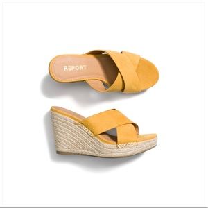 Report mustard yellow espadrilles wedges
